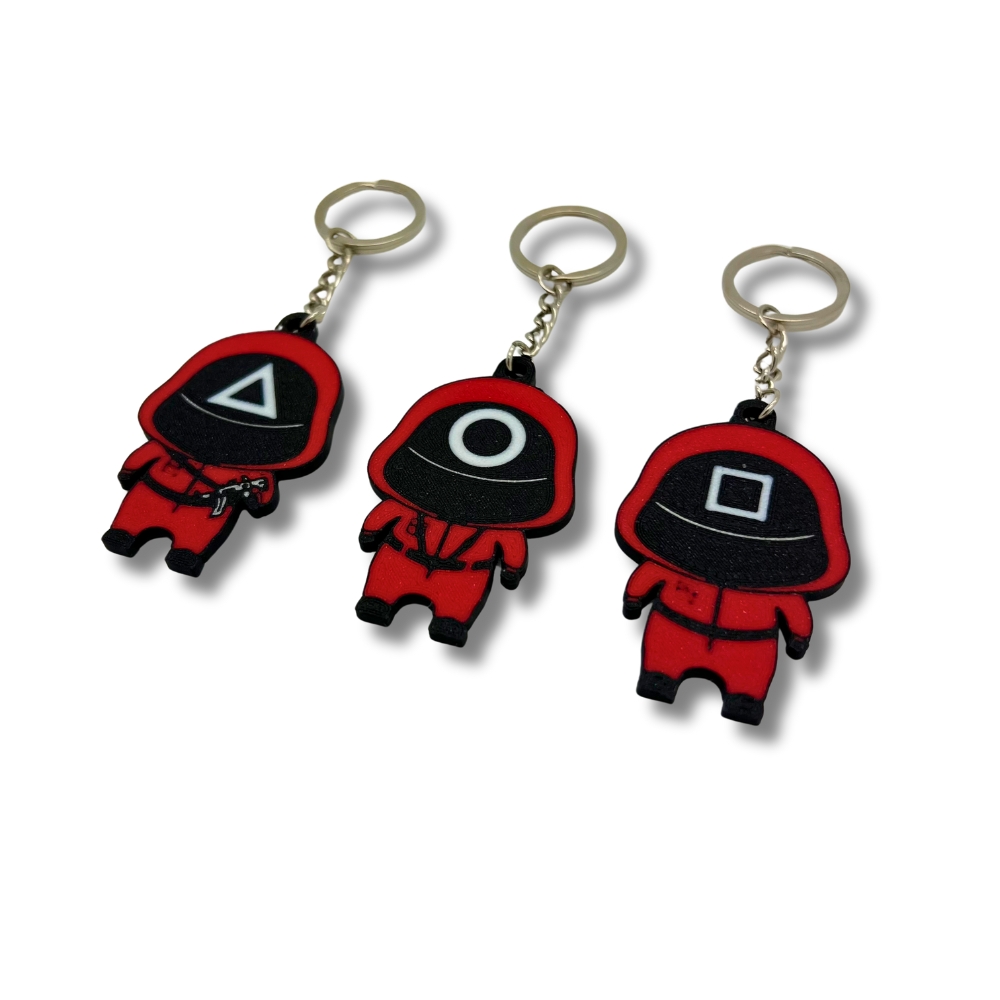 3-pack Squid Game 2 soldat nyckelring kedja blixtlås