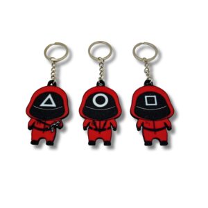 3-pack Squid Game 2 soldat nyckelring kedja blixtlås
