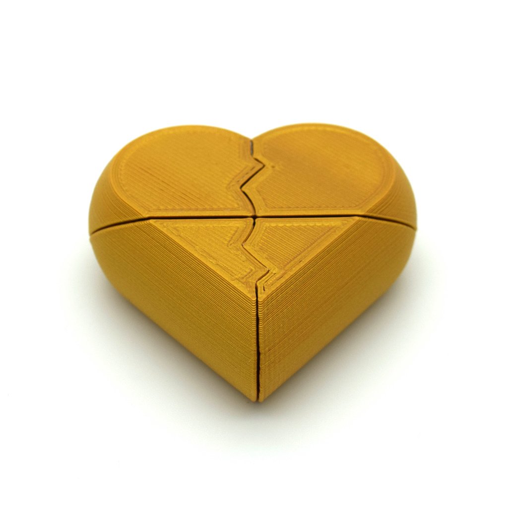 Hjärtformad hemlig smyckenhållare Guld Transformerbar
