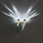 Älghornslampa väggfäste LED-lampa med adapter