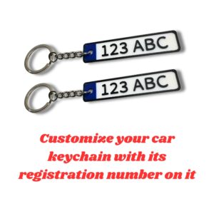 2x Customize Car Plate Keychain Nyckelring