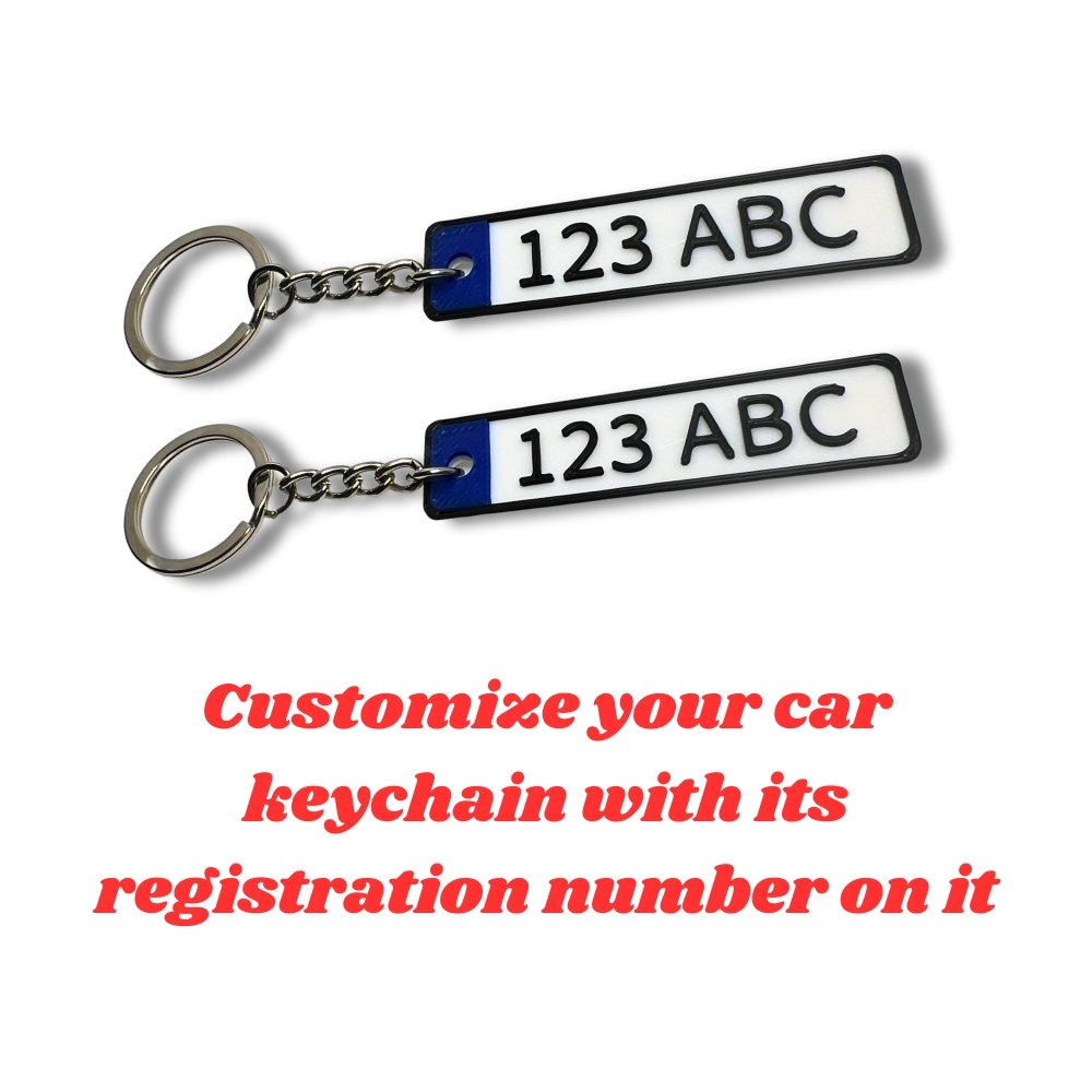 2x Customize Car Plate Keychain Nyckelring