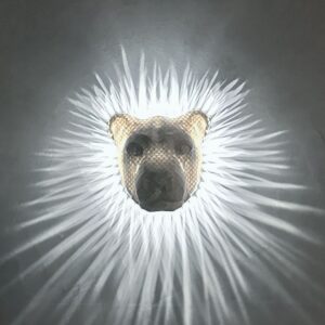 Stor Lion lampa väggfäste LED-lampa med adapter