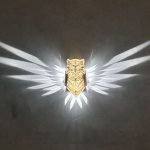 Owl wings lampa väggfäste LED ljus med adapter