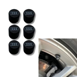 6x Bilhjul Däckventilkåpor Däckfälgstamskydd för Audi