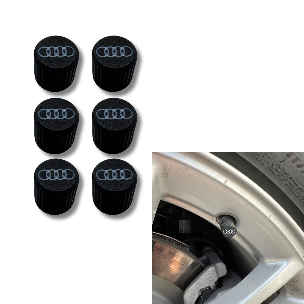 6x Bilhjul Däckventilkåpor Däckfälgstamskydd för Audi