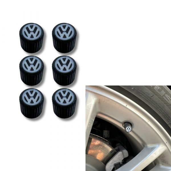 6x Bilhjul Däckventilkåpor Däckfälgstamskydd för Volkswagen VW