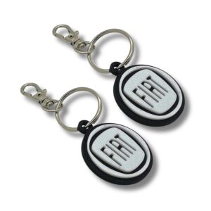 2x Nyckelring Clip On & Go karbinnyckelring för Fiat