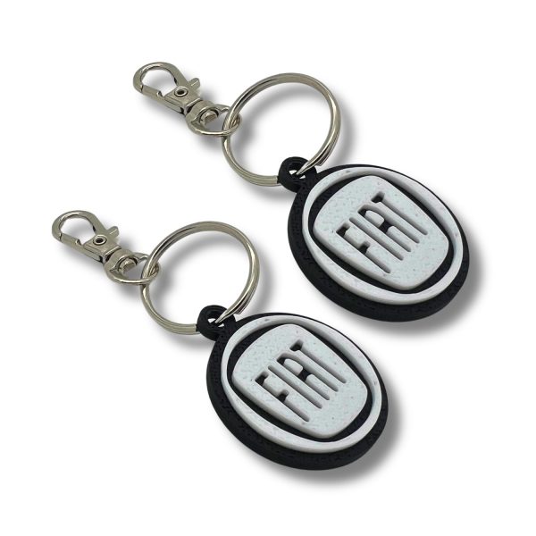 2x Nyckelring Clip On & Go karbinnyckelring för Fiat