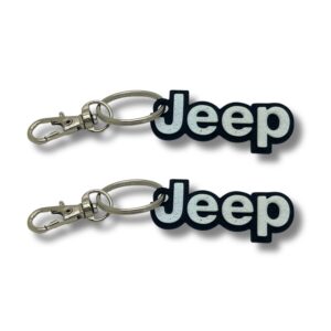2x Nyckelring Clip On & Go karbinnyckelring för Jeep