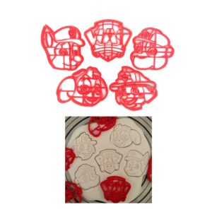 5 st kakskärare Mario/Paw-Patrol/Pokemon 8 cm