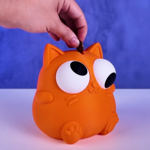 Kattmyntbank – Söt plastkattpengarsparare
