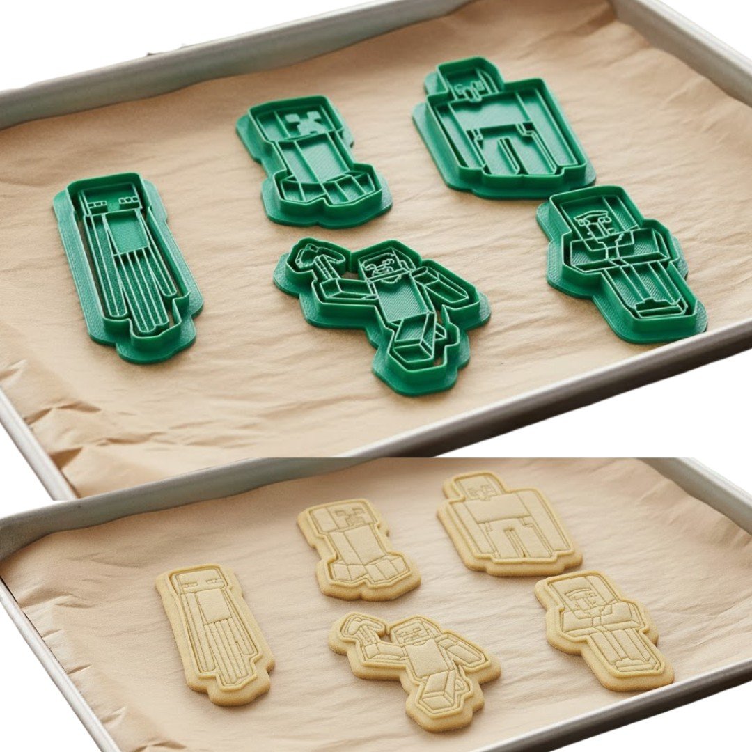 5-pack Minecraft-karaktärer kakformar | Playdough-form