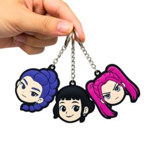 3-pack Huntrix Demon Hunters K-Pop | Nyckelring med dragkedja