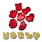 7-pack kakformar med bondgårdsdjur för bakning/Playdough