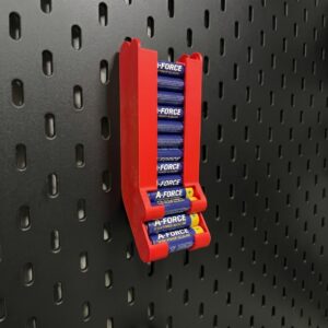 Batterihållare kompatibel med Skadis | AA/AAA Röd