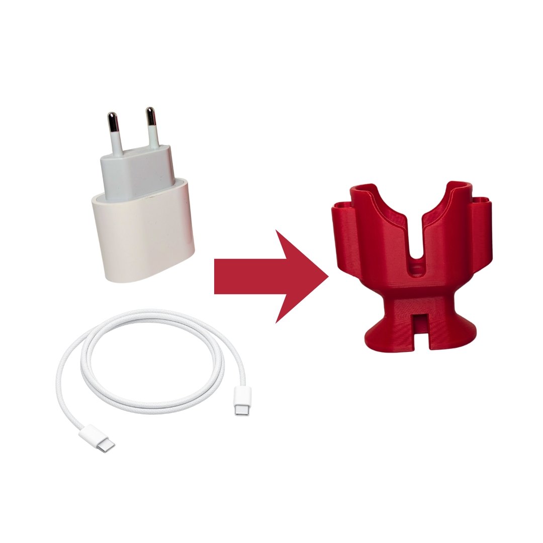 Kompakt reseladdare och kabelorganisatör kompatibel med Apple Charger