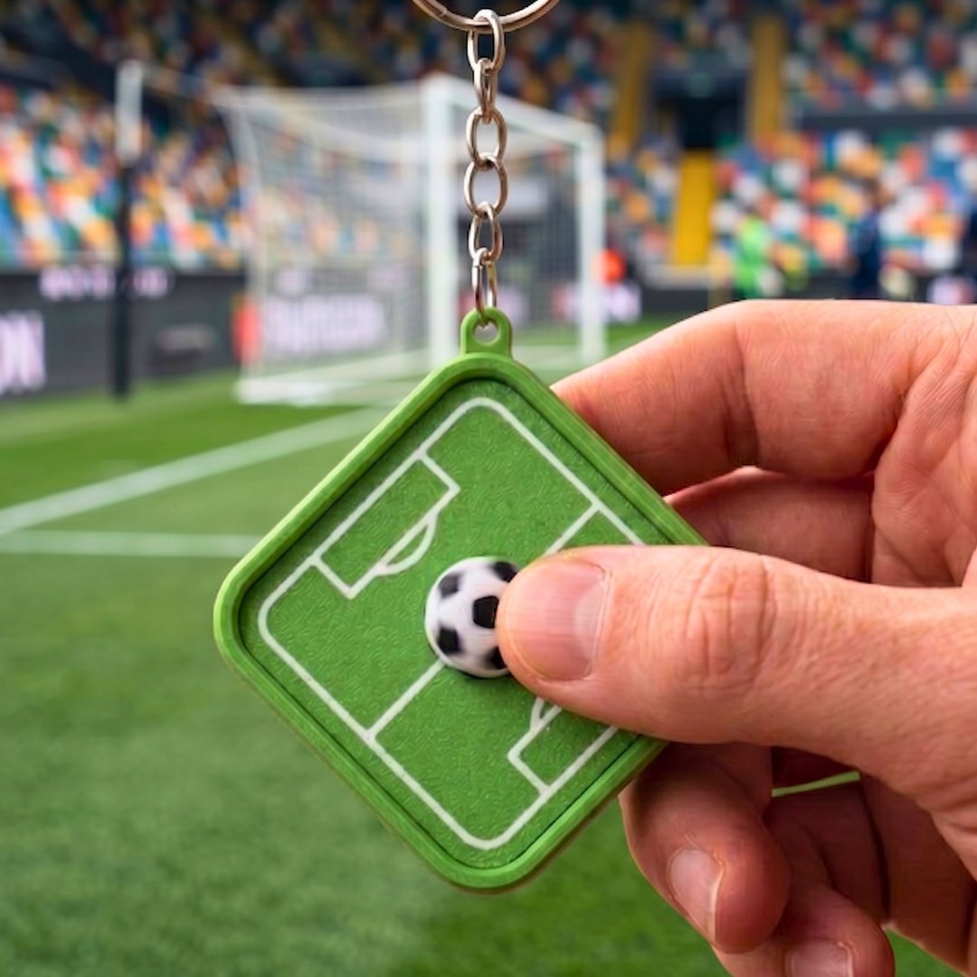 Mini Fidget Nyckelring för Fotbollsplan - Magnetisk Stressleksak för Fotboll