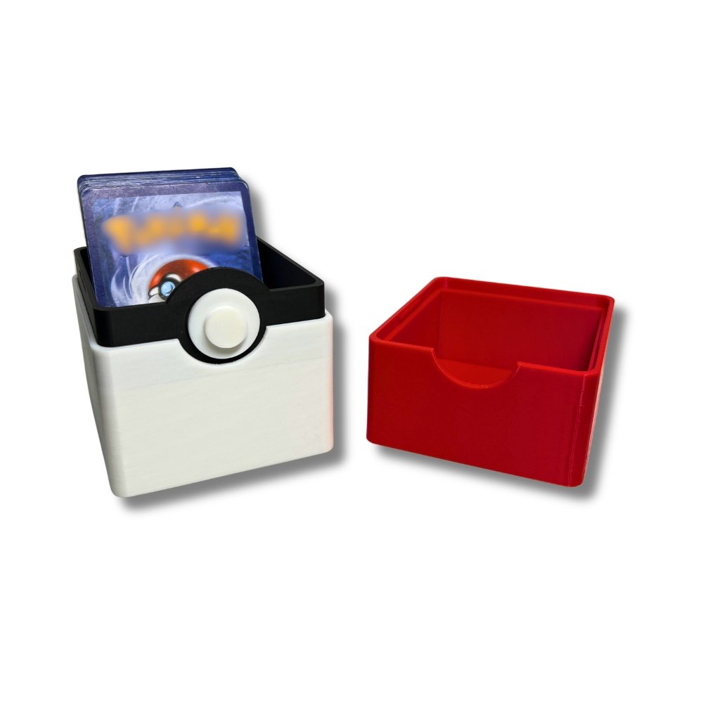 100 korthållare, låda, organisatör, kortleksvalv | Inspirerad av Pokeball