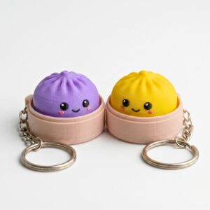 2-pack söt Dumpling Clicker fidgetleksak gul lila | Färgglad stresslindring