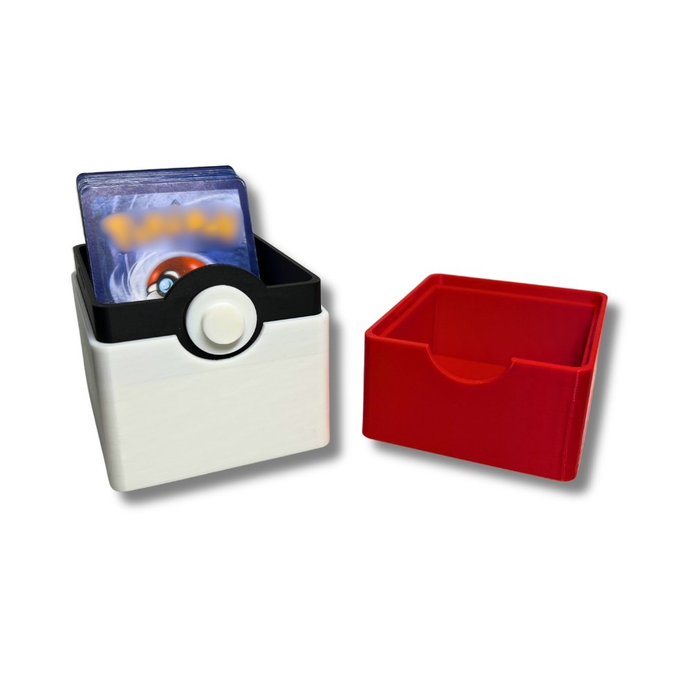 100 korthållare, låda, organisatör, kortleksvalv | Inspirerad av Pokeball