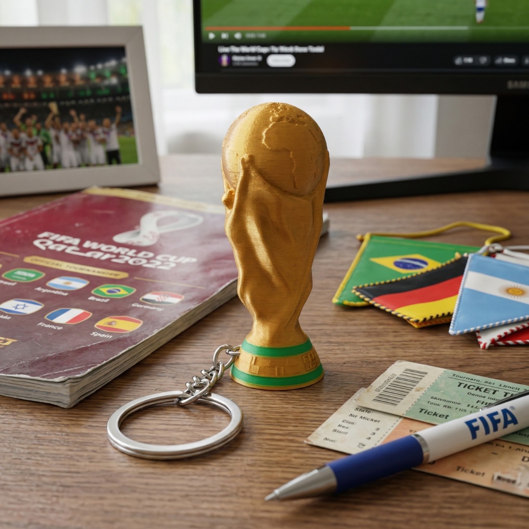FIFA Fotbollstrofé Nyckelring Kedja med dragkedja